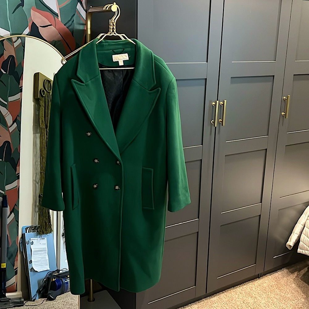 Michael Kors Green Oversized Trench Coat Size XL